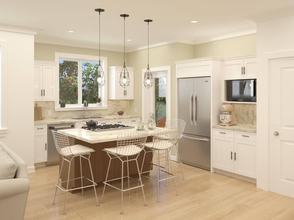 Bungalow Floor Plan from Mead Legacy - 3D Kitchen Rendering