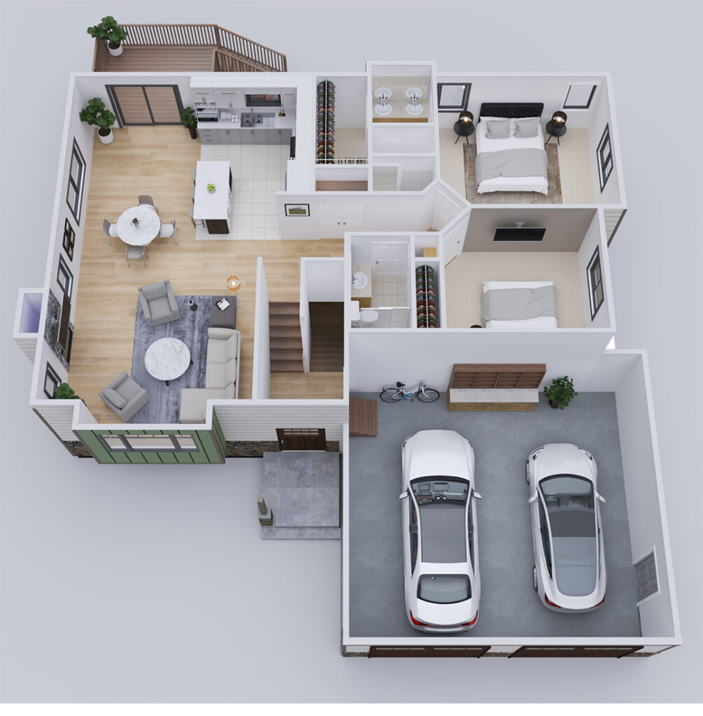 Afton Oaks floor plan - Mead Legacy House Plans - 3D Floor Plan