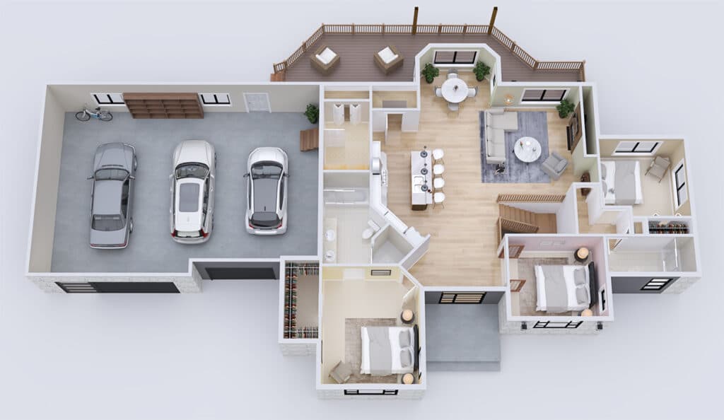 Fox Hollow floorplan from Mead Legacy House Plans showcasing elegant and functional home design - 3D Floor Plan