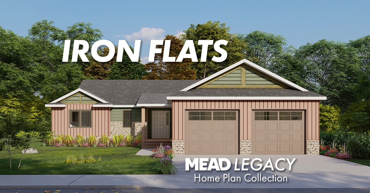 The Iron Flats floor plan by Mead Legacy showcasing modern design and smart living features.