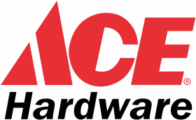 Red ACE Hardware logo with red and black tagline underneath which says The helpful place.